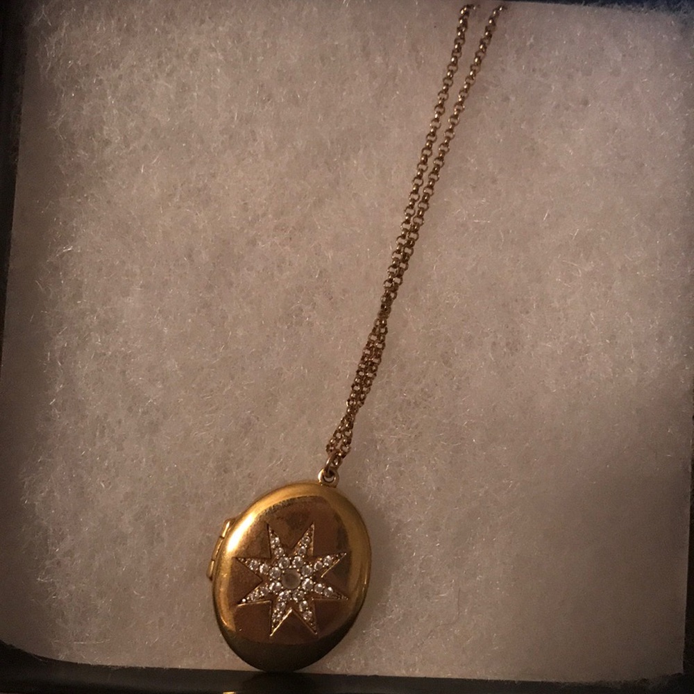 Diamond Starburst Locket Necklace